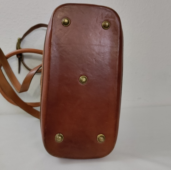 Dooney & Bourke Vintage Norfolk AWL Navy Blue Dome Satchel - Picture 7 of 13